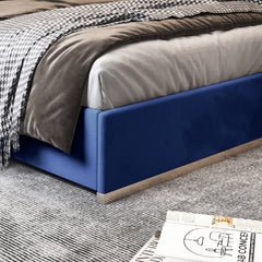 Bentley Upholstered Soft Velvet Metal Bed Frame