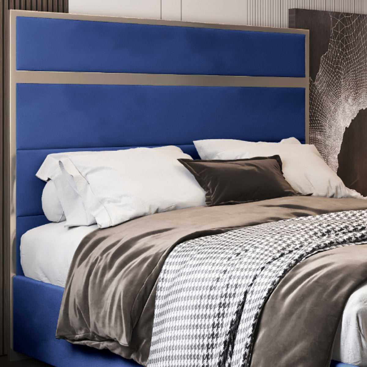 Comfyzone Upholstered Soft Velvet Metal Designer Bed Frame