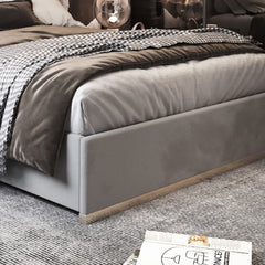 Bentley Upholstered Soft Velvet Metal Bed Frame