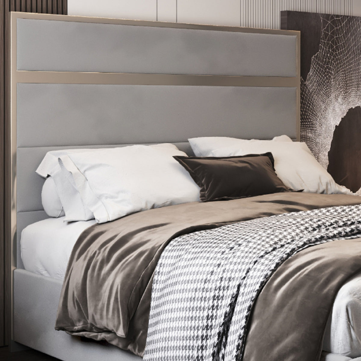 Comfyzone Upholstered Soft Velvet Metal Designer Bed Frame