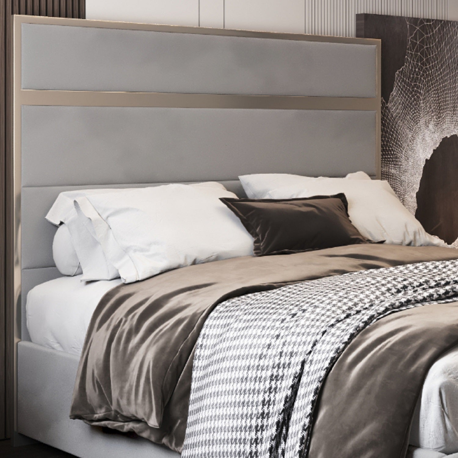 Comfyzone Upholstered Soft Velvet Metal Designer Bed Frame