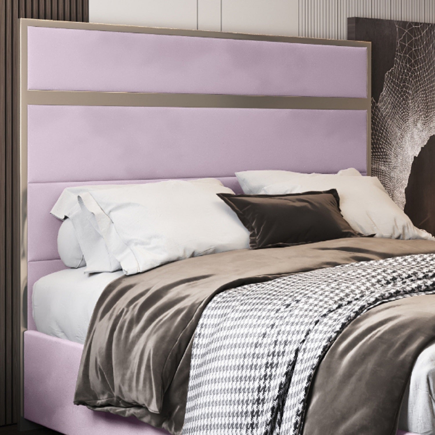 Bentley Upholstered Soft Velvet Metal Bed Frame