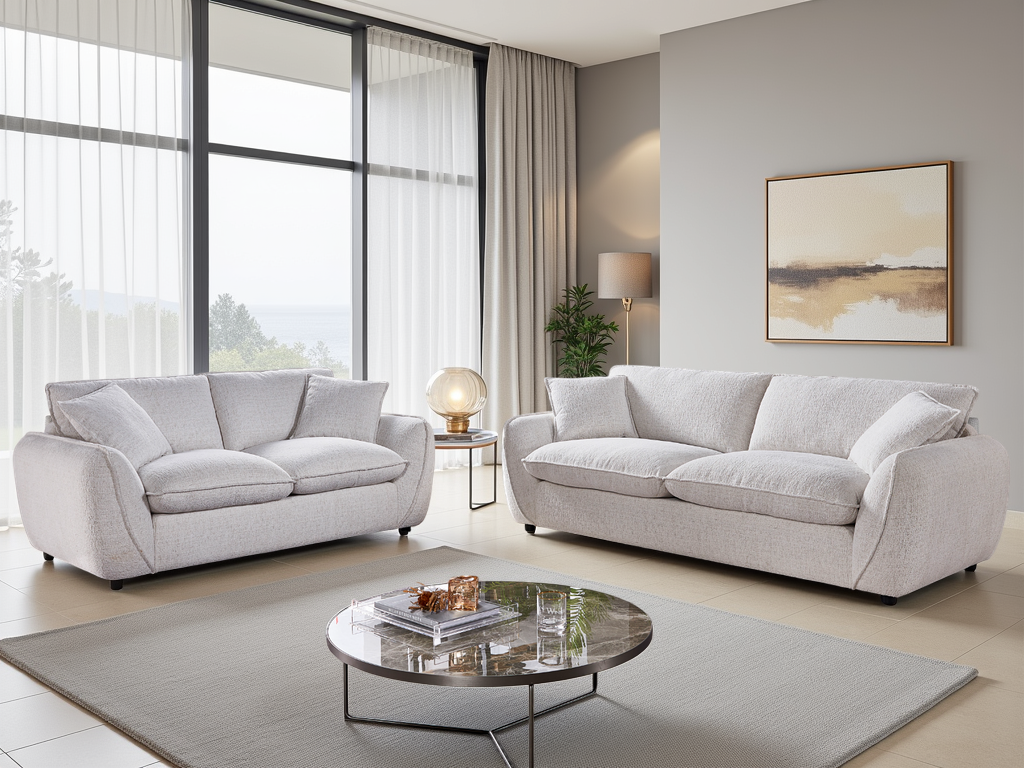 Berlin Sofa 3+2 Set In Beige