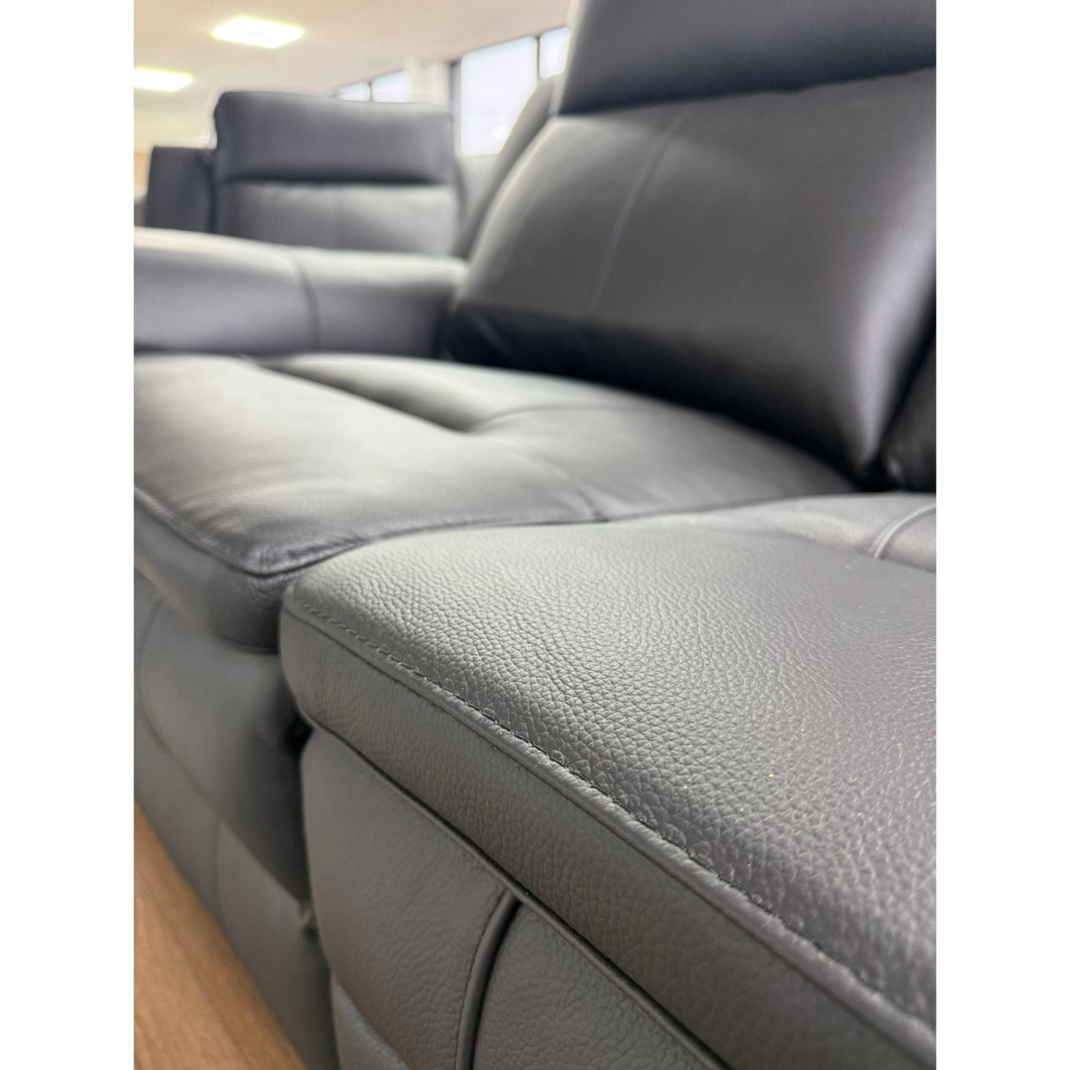 Boston Genuine Leather Electric Recliner Armchair Sofa In Black