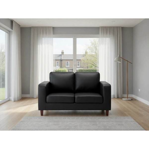 Box Sofa Black 2 Seater