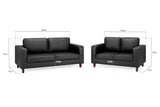 Box Sofa 3+2 Set in Black