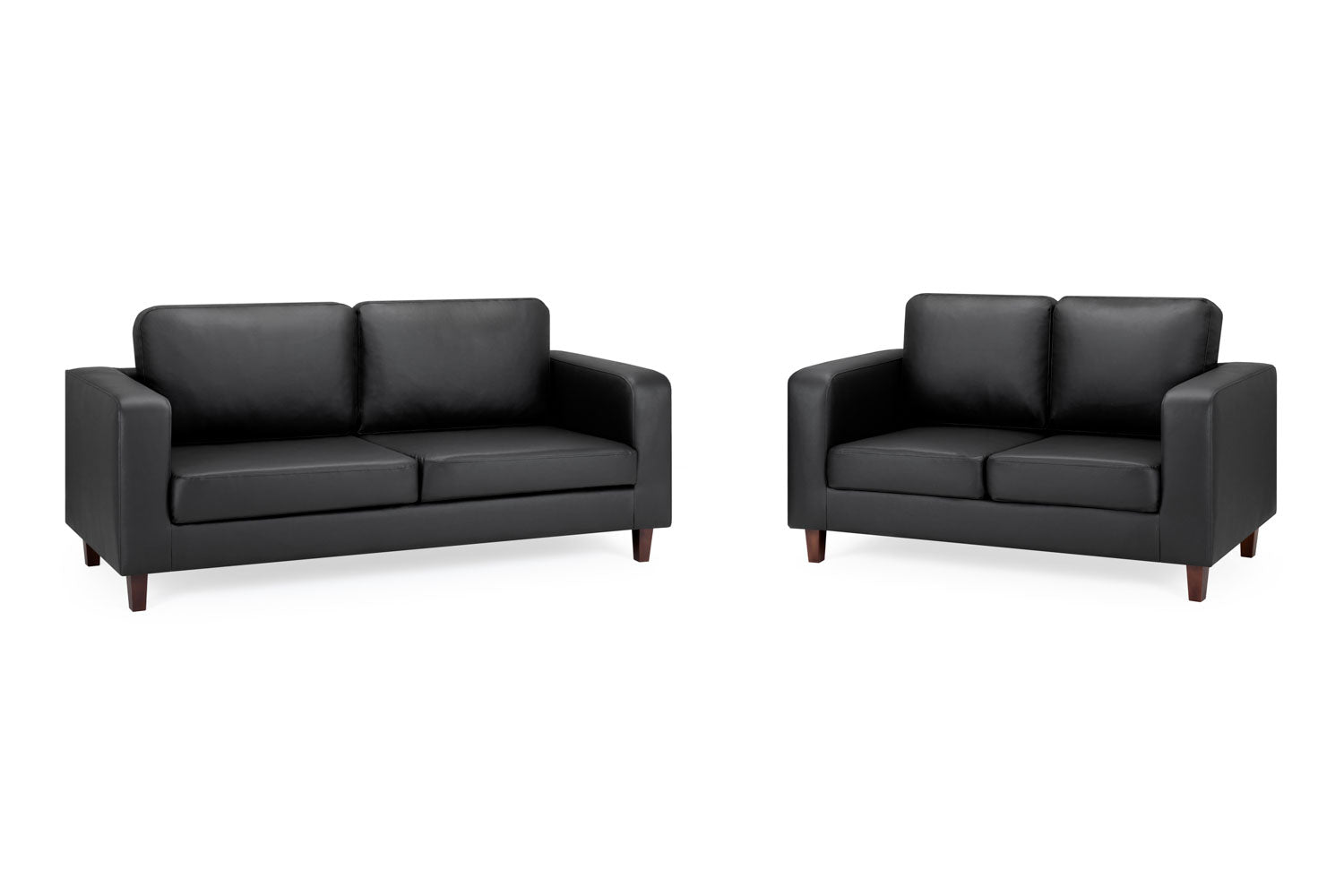 Box Sofa 3+2 Set in Black