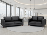 Box Sofa 3+2 Set in Black