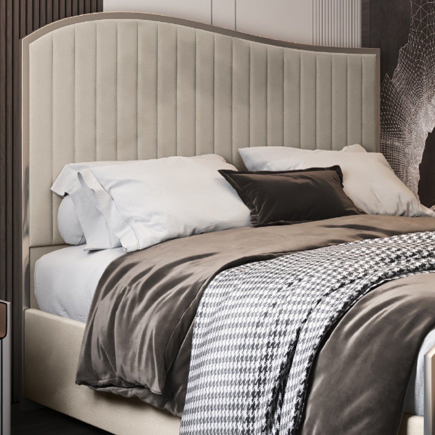 Darlington Upholstered Soft Velvet Metal Designer Bed Frame
