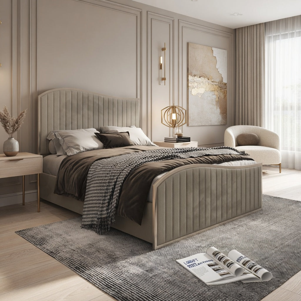 Darlington Upholstered Soft Velvet Metal Designer Bed Frame