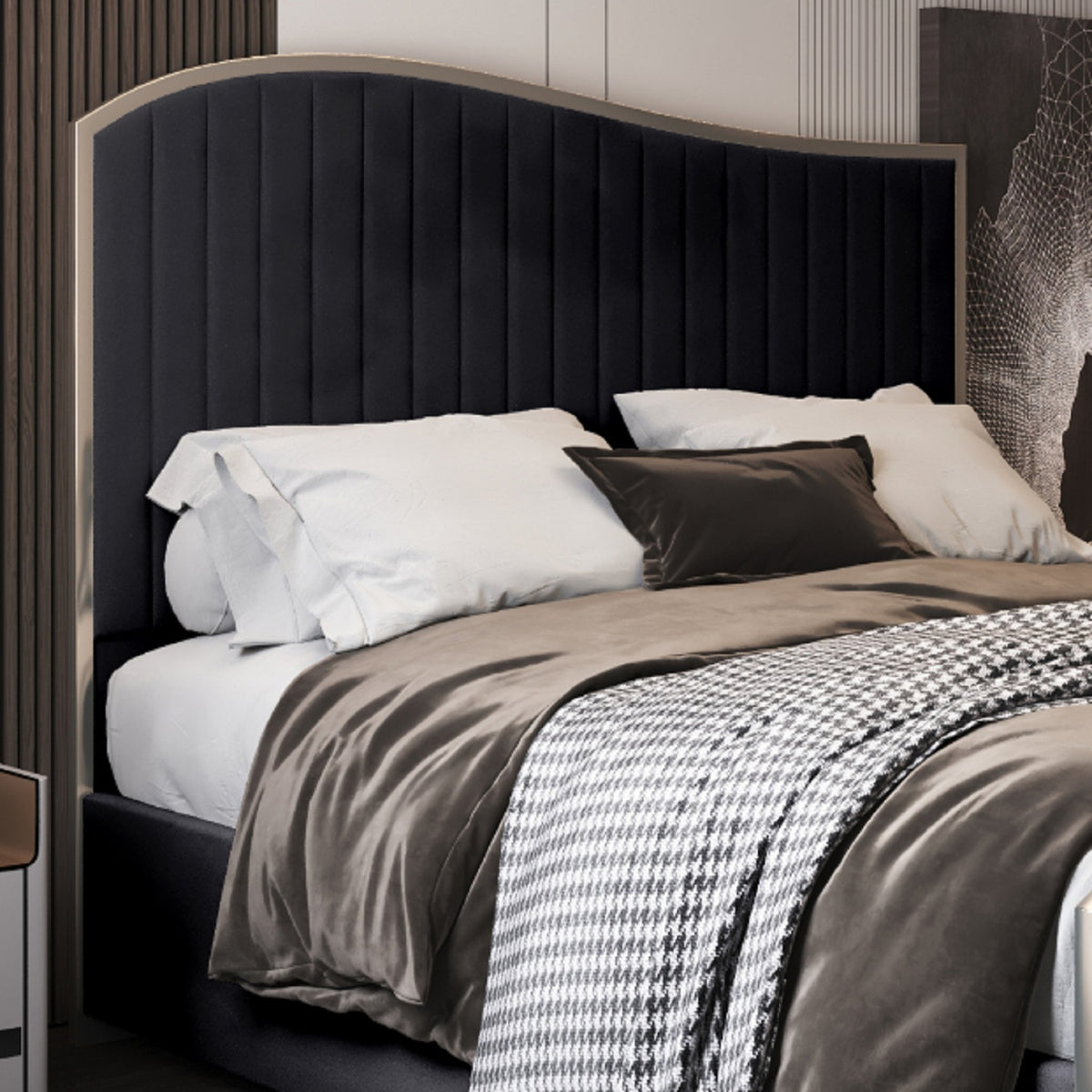 Darlington Upholstered Soft Velvet Metal Designer Bed Frame