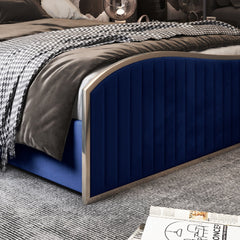 Brixton Upholstered Soft Velvet Metal Bed Frame