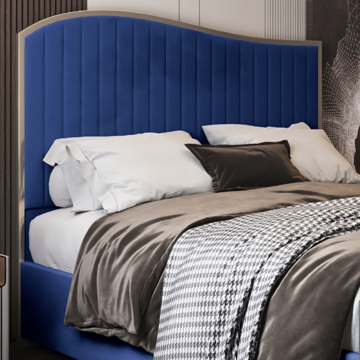 Darlington Upholstered Soft Velvet Metal Designer Bed Frame