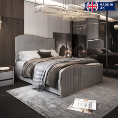 Brixton Upholstered Soft Velvet Metal Bed Frame