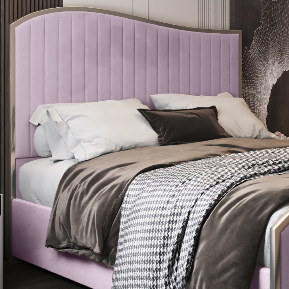 Darlington Upholstered Soft Velvet Metal Designer Bed Frame