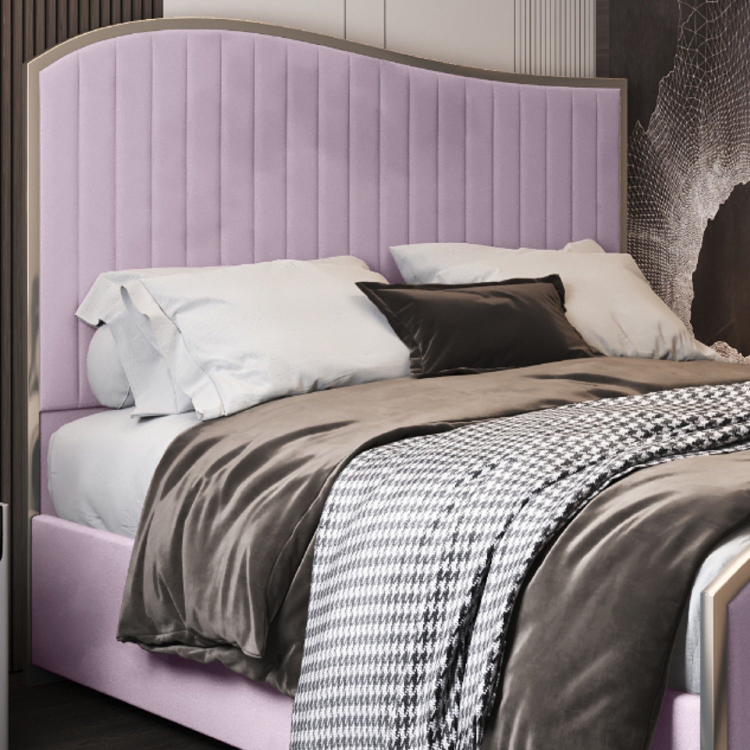 Darlington Upholstered Soft Velvet Metal Designer Bed Frame