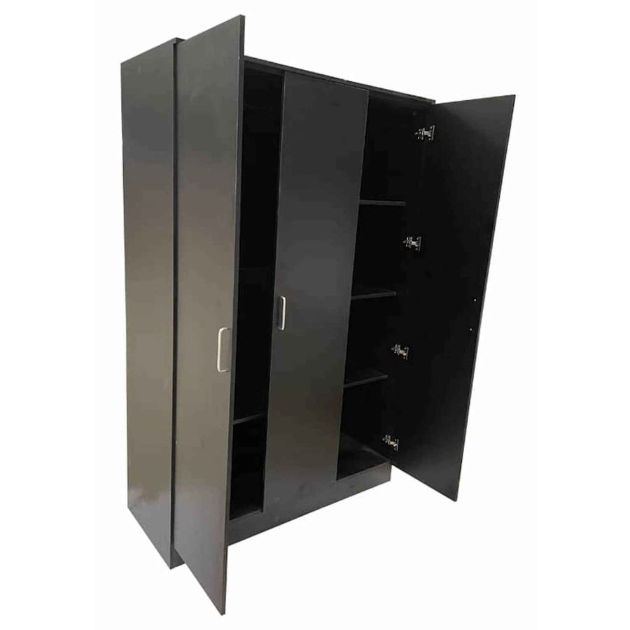 Chelsea Black 3 Door Wardrobe 120cm