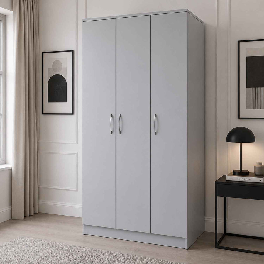 Chelsea Grey 3 Door Wardrobe 120cm
