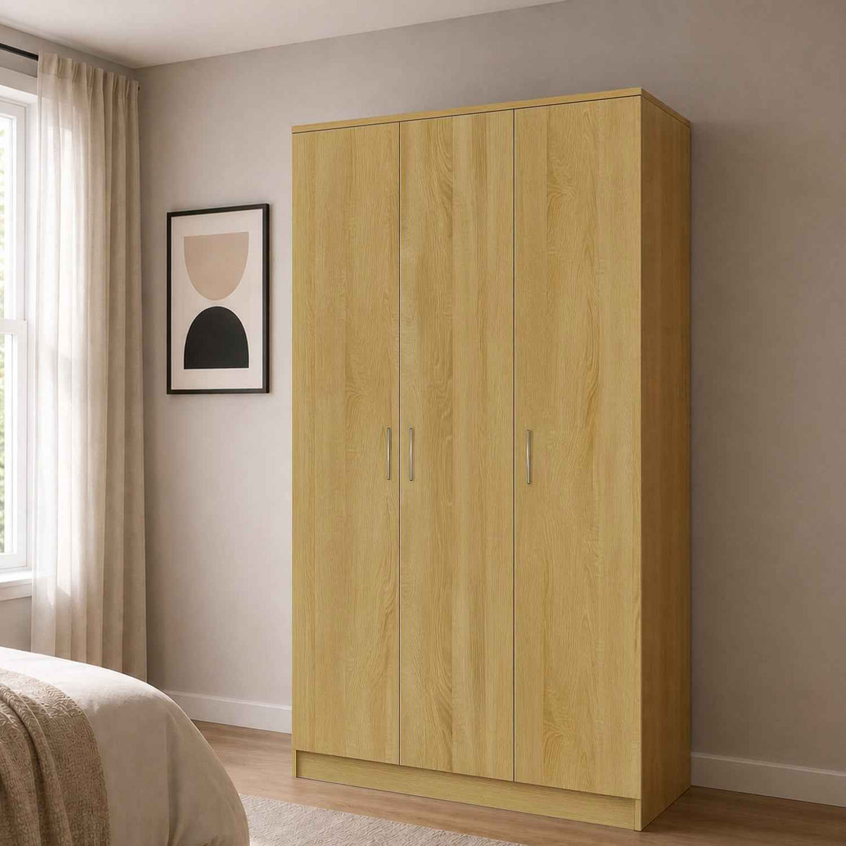 Chelsea Oak 3 Door Wardrobe 120cm