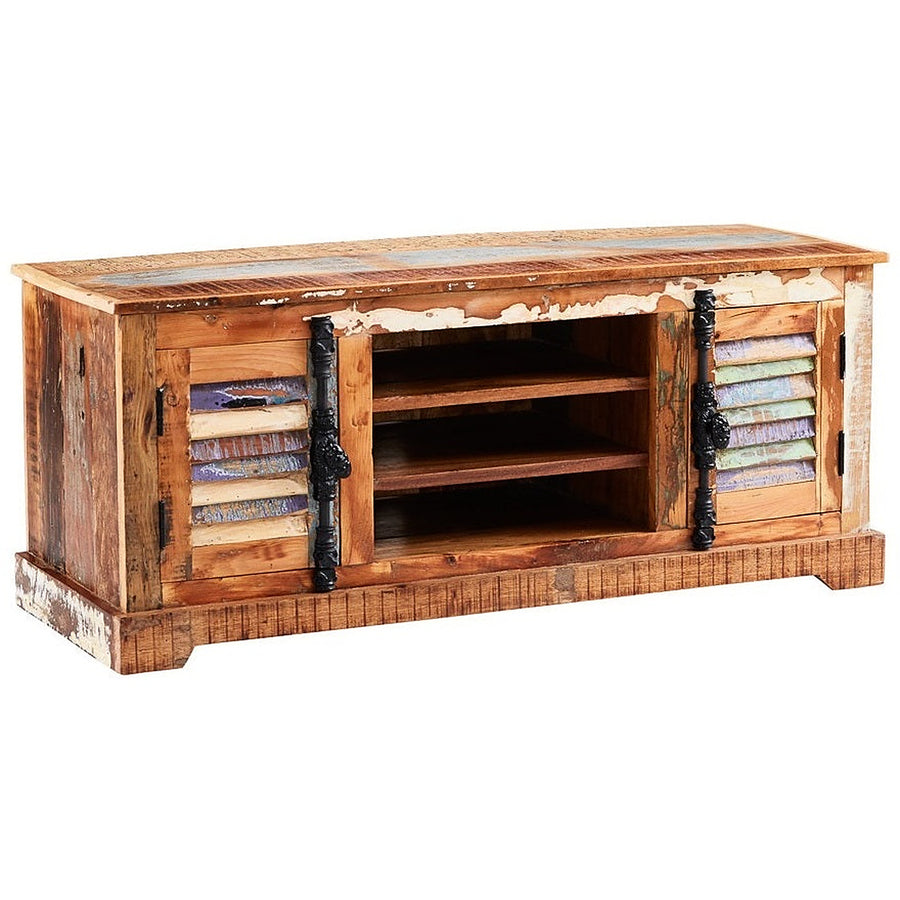 Saltmere Reclaimed Wood Coastal 2 Cupboard TV Media Unit - image 4