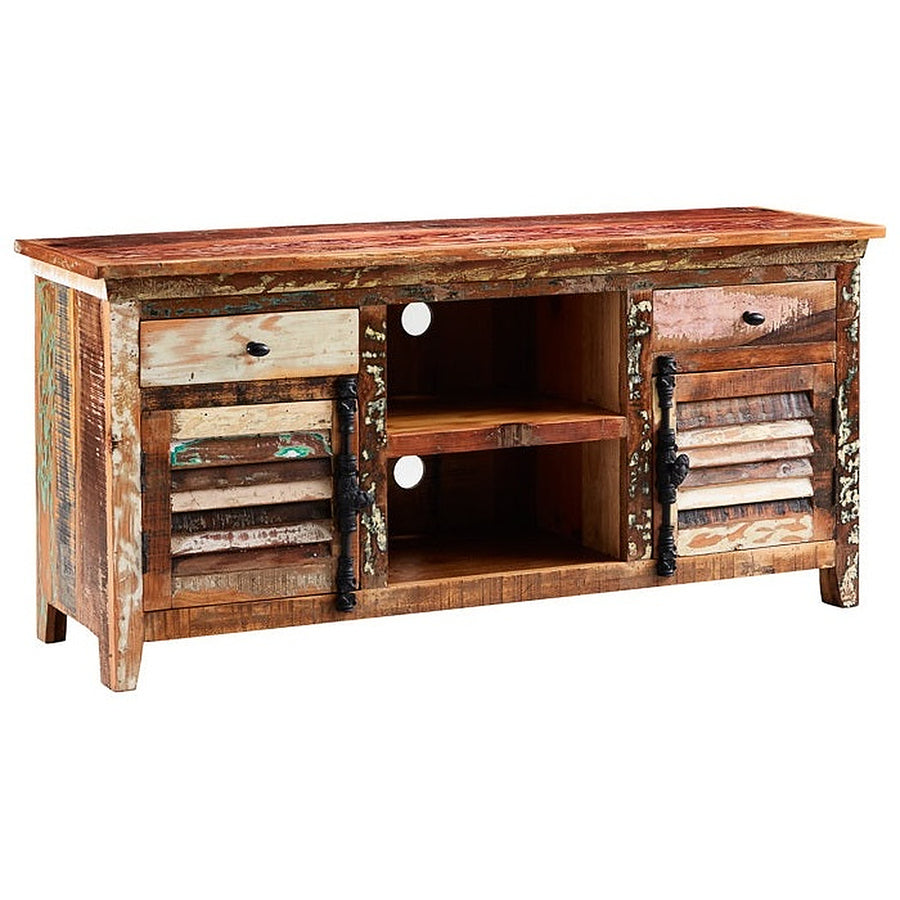 Saltmere Large Reclaimed Wood Coastal 4 Drawer TV Media Unit - image 4
