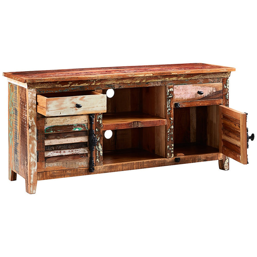 Saltmere Large Reclaimed Wood Coastal 4 Drawer TV Media Unit - image 5
