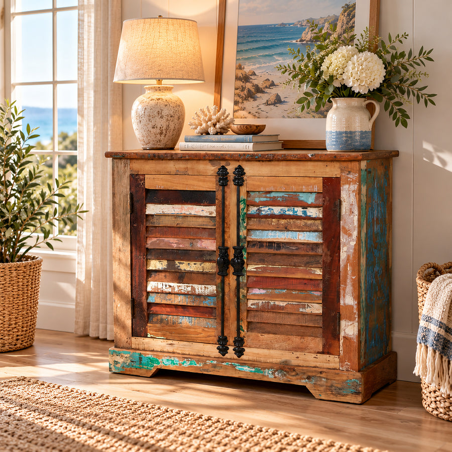 Saltmere Reclaimed Wood Coastal 2 Door Sideboard