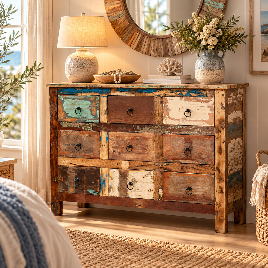 Saltmere Reclaimed Wood Coastal 9 Drawer Chest - image 2