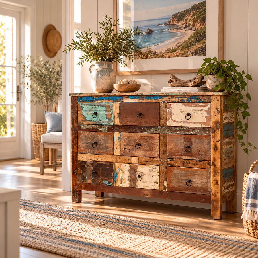 Saltmere Reclaimed Wood Coastal 9 Drawer Chest - image 3
