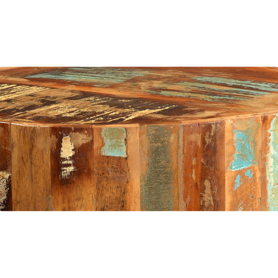 Saltmere Reclaimed Boat Wood Coastal Drum Side Table