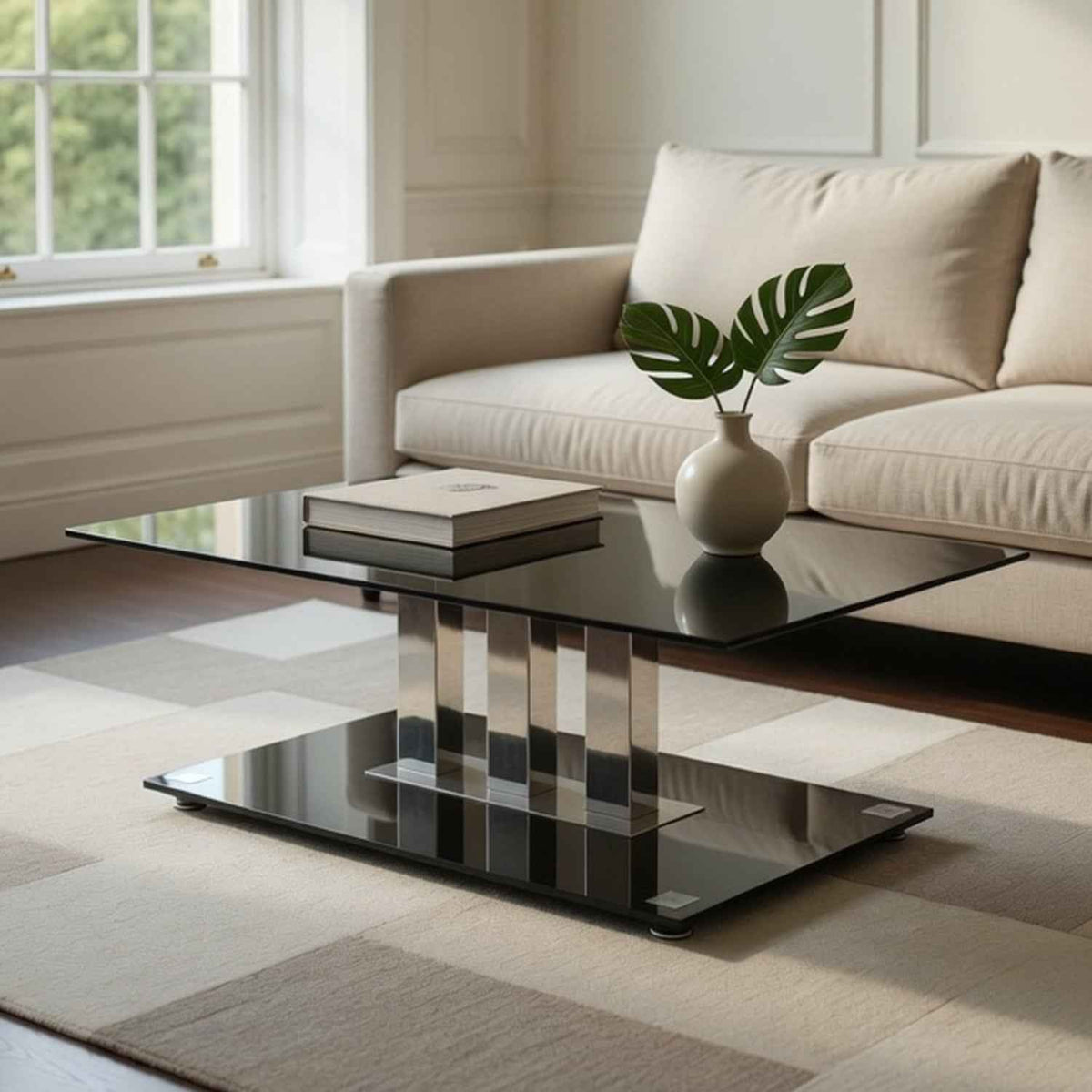 Netley Black Glass Coffee Table