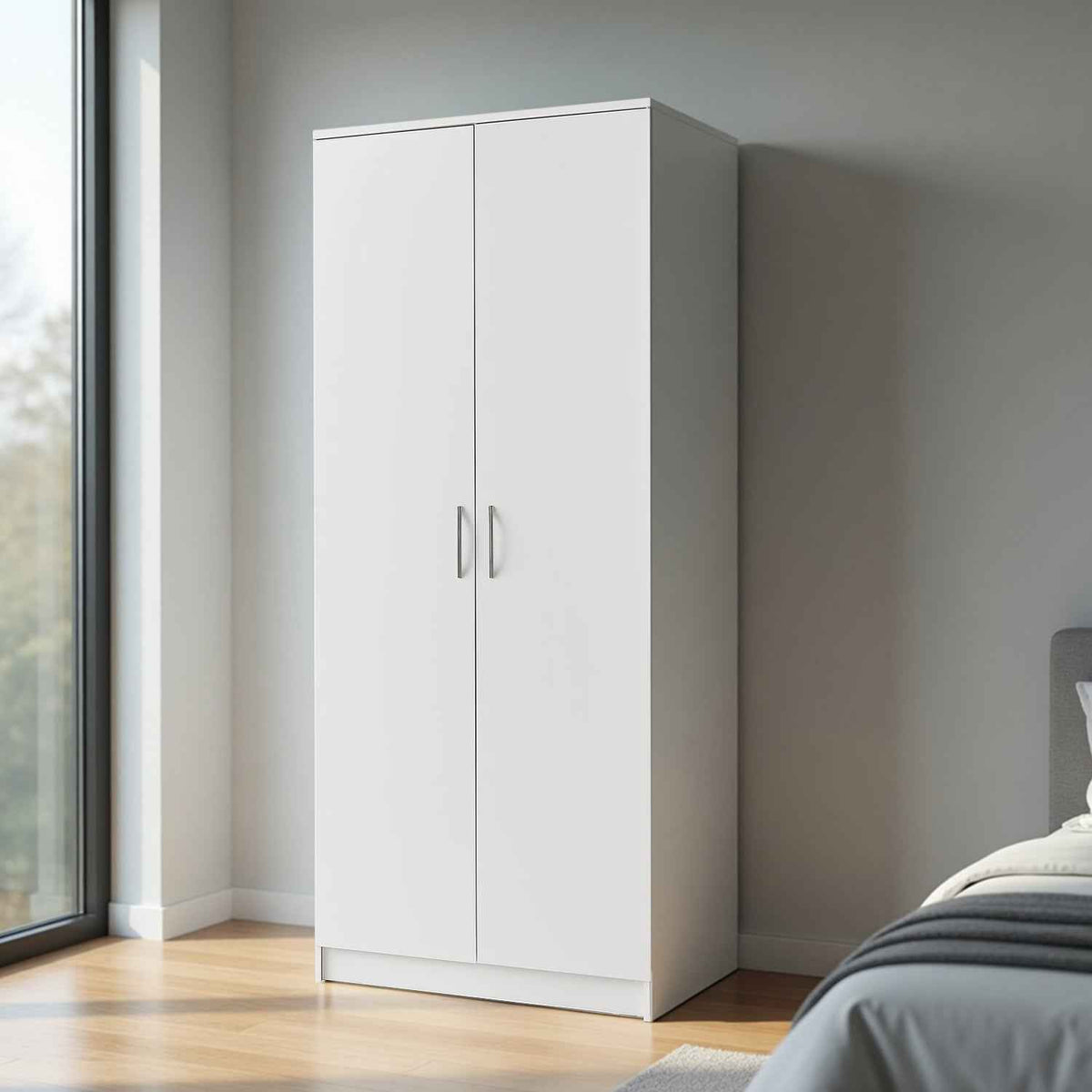Chelsea White 2 Door Wardrobe 80cm