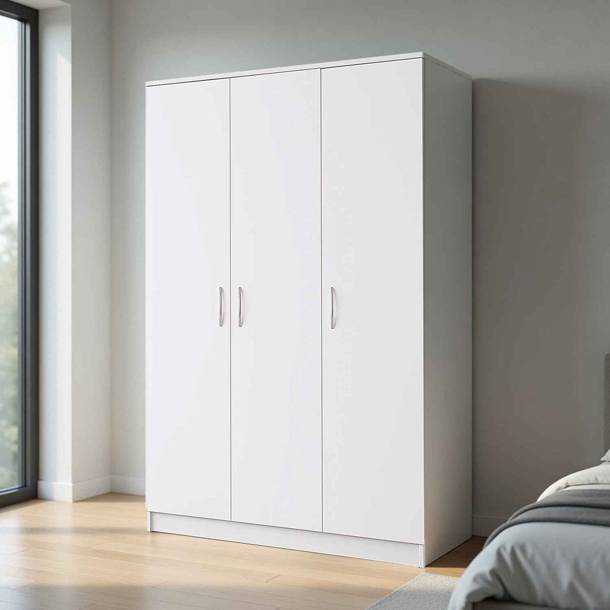 Chelsea White 3 Door Wardrobe 120cm