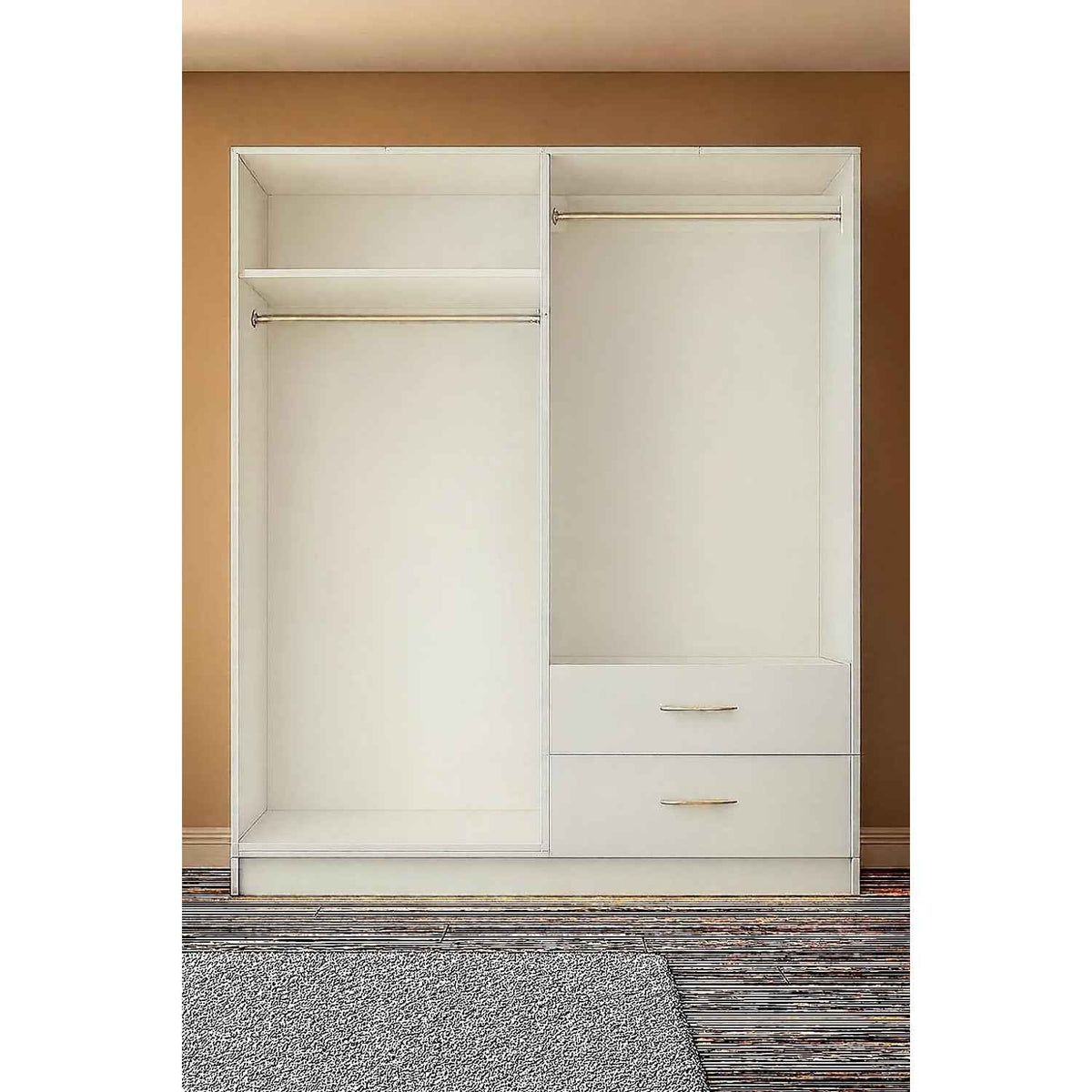 Chelsea White 4 Door Wardrobe with 2 Drawers