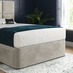 Dime Upholserted Floorstanding Headboard With Divan Designer Bed Frame