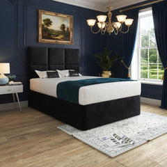 Dime Upholserted Floorstanding Headboard With Divan Designer Bed Frame