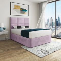 Dime Upholserted Floorstanding Headboard With Divan Designer Bed Frame