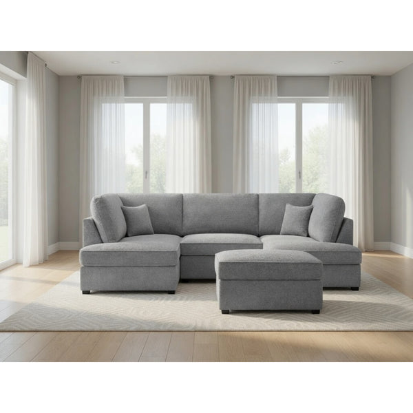 Carnaby Sofa Boucle U Shape Corner in Grey