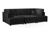 Carnaby Sofa Plush U Shape Corner in  Black