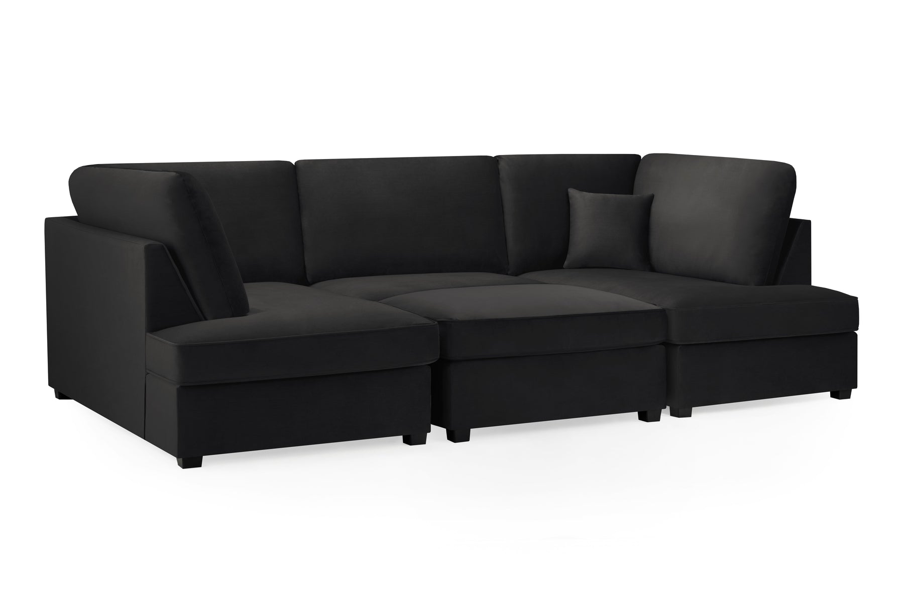 Carnaby Sofa Plush U Shape Corner in  Black
