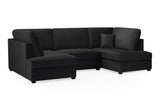 Carnaby Sofa Plush U Shape Corner in  Black