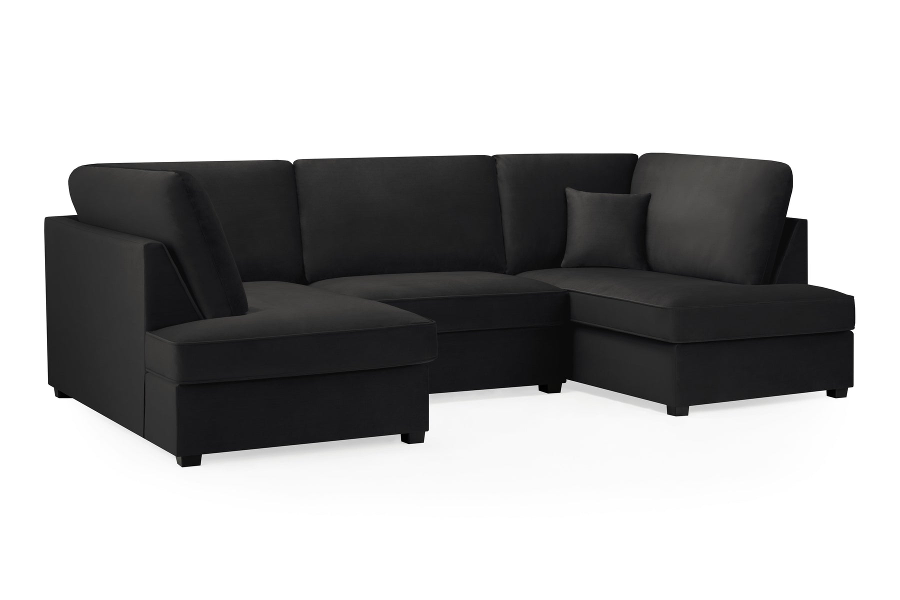 Carnaby Sofa Plush U Shape Corner in  Black