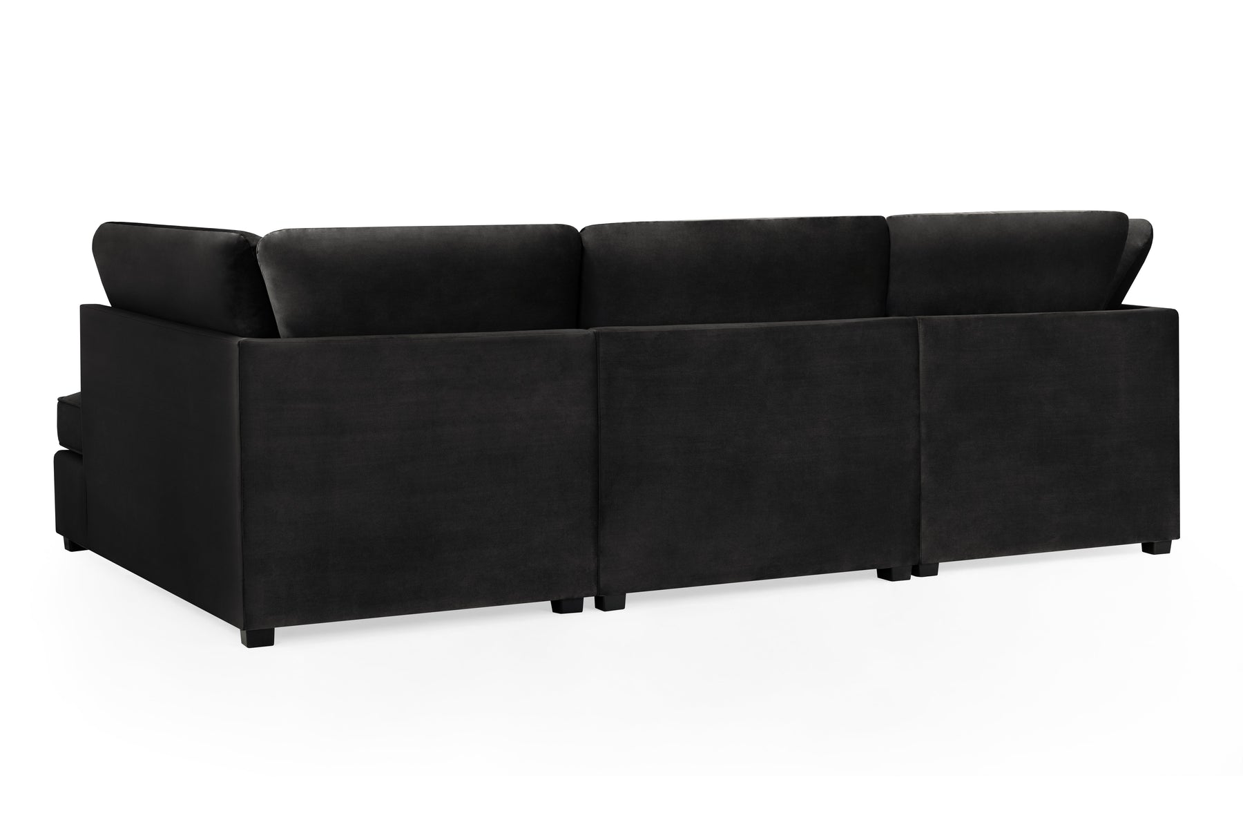 Carnaby Sofa Plush U Shape Corner in  Black