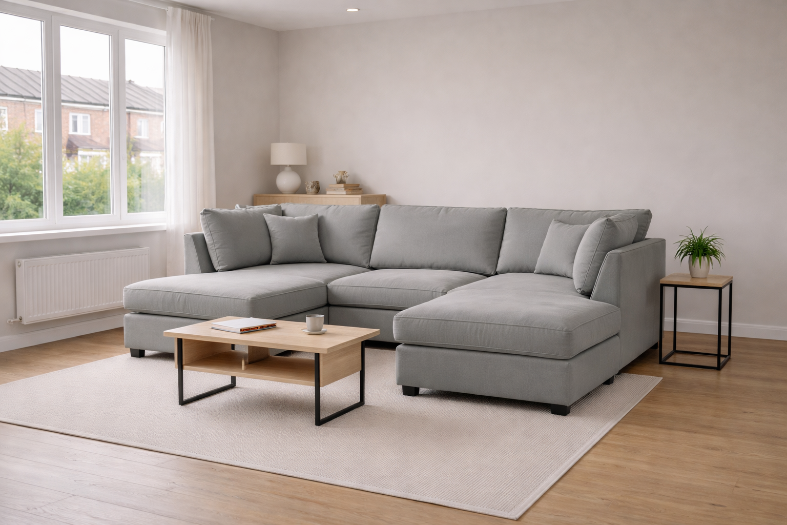Carnaby Grey U Shape Corner Sofa