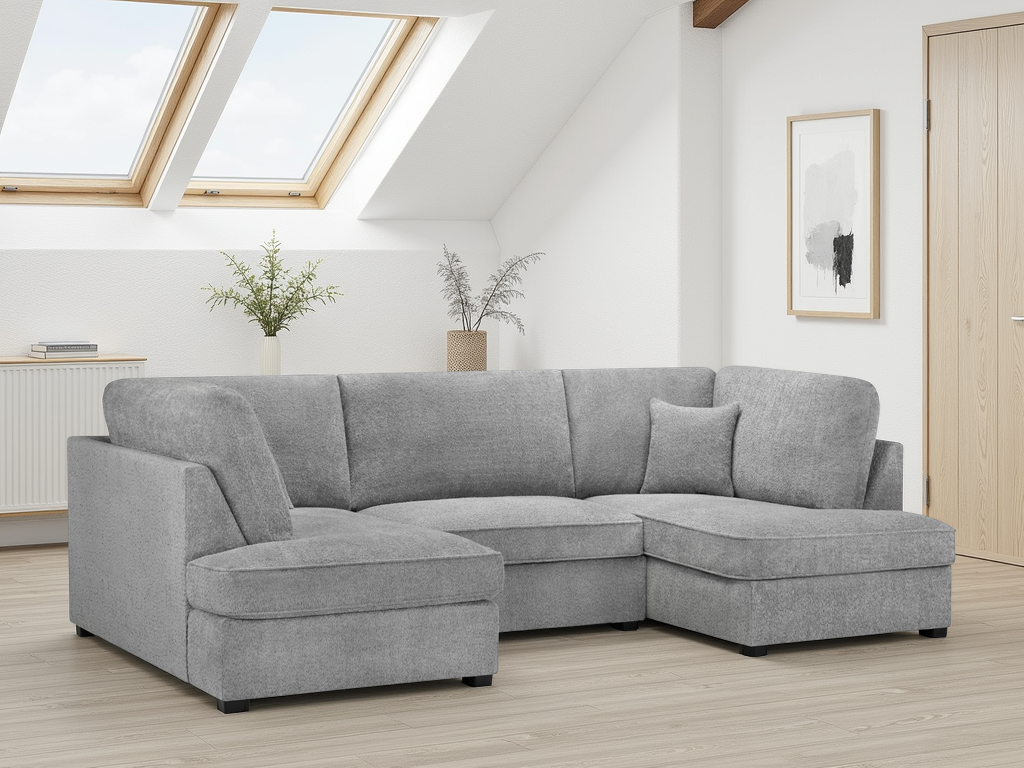 Carnaby Sofa Boucle U Shape Corner in Grey
