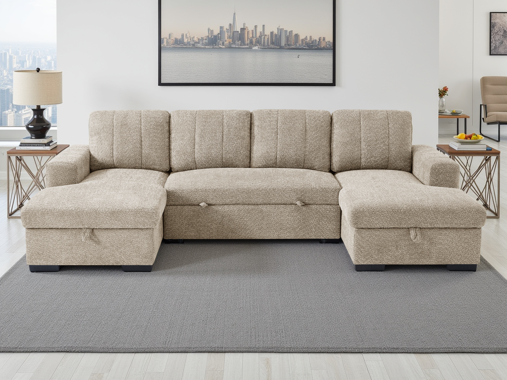 Como Sofabed U Shape Corner In Beige