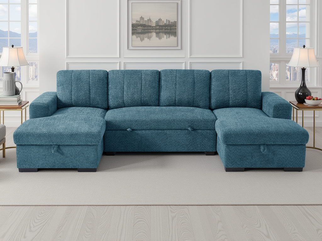 Como Sofabed U Shape Corner In Blue