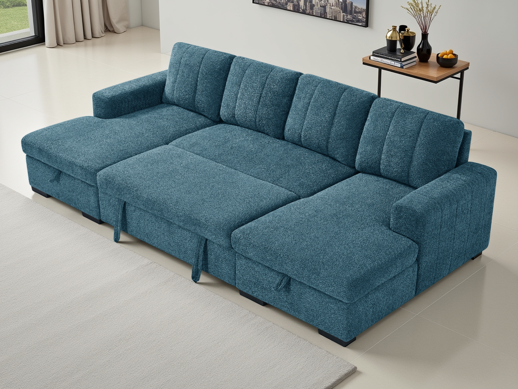 Como Sofabed U Shape Corner In Blue
