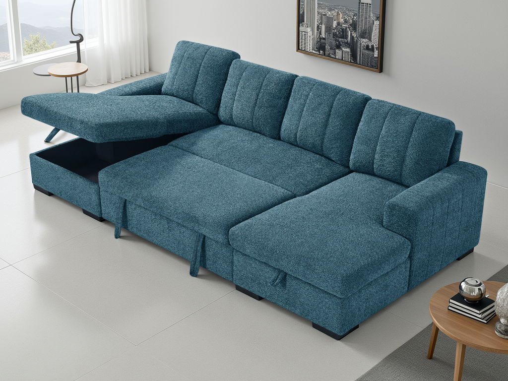 Como Sofabed U Shape Corner In Blue