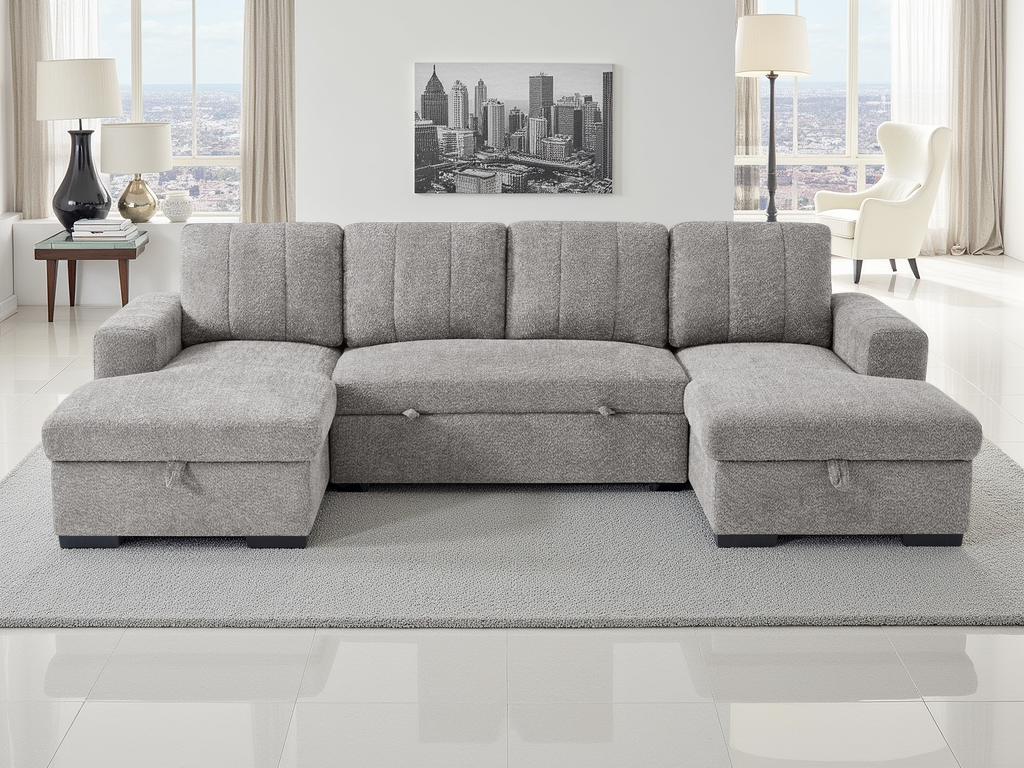 Como Sofabed U Shape Corner In Grey